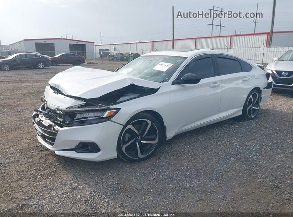 1HGCV2F34NA018452 2022 HONDA ACCORD White Առջևի ձախ երեք քառորդ տեսարան