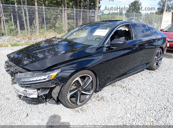 1HGCV2F34NA024512 2022 HONDA ACCORD Black წინა მარცხენა ხედი სამი მეოთხედიდან