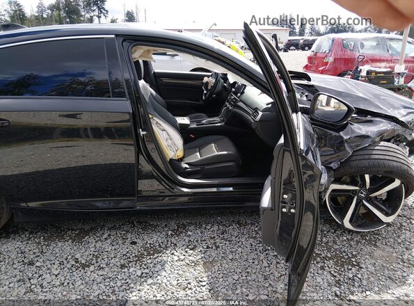 1HGCV2F34NA024512 2022 HONDA ACCORD Black წინა სალონის ხედი