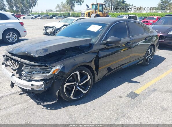 1HGCV2F35KA033389 2019 HONDA ACCORD Black Vista tres cuartos delantera izquierda