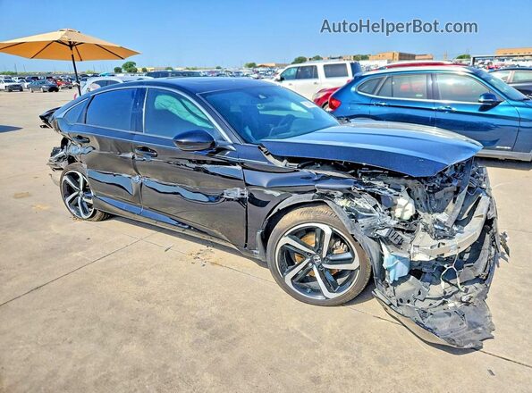 1HGCV2F35LA026895 2020 HONDA ACCORD Черный Передняя правая четверть