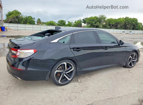 1HGCV2F35MA005286 2021 HONDA ACCORD Черный Задняя правая четверть