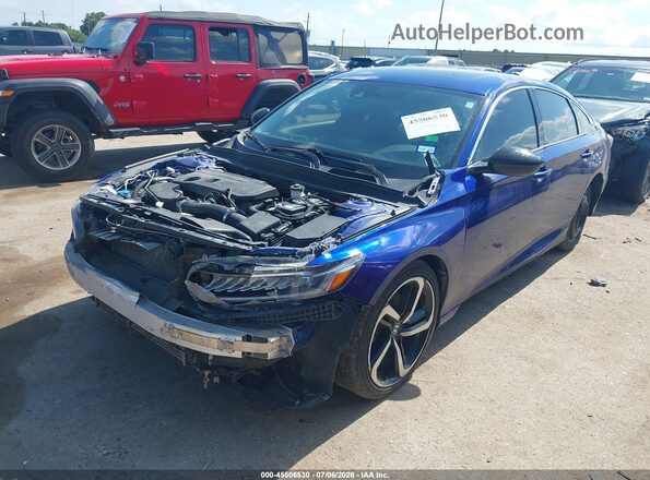 1HGCV2F35MA013470 2021 HONDA ACCORD Blue Przód lewy