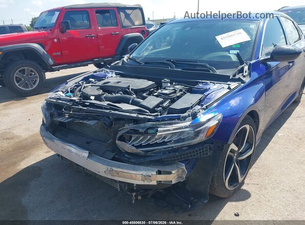 1HGCV2F35MA013470 2021 HONDA ACCORD Blue Widok z przodu