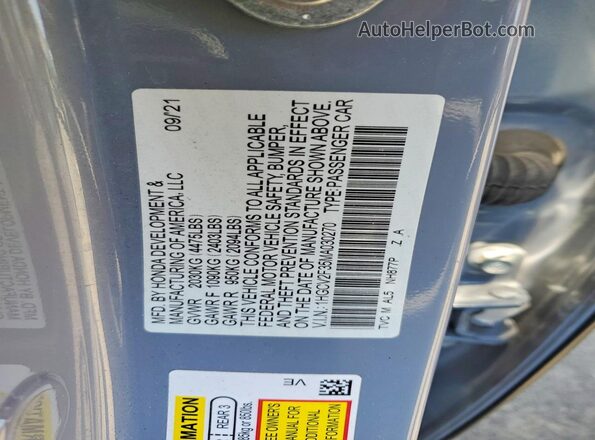 1HGCV2F35MA030270 2021 HONDA ACCORD Silver VIN sticker view