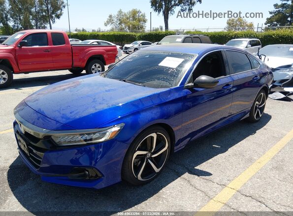 1HGCV2F35MA033573 2021 HONDA ACCORD Синий Передняя левая четверть