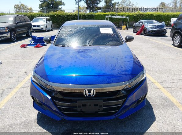 1HGCV2F35MA033573 2021 HONDA ACCORD Синий Вид задней части салона
