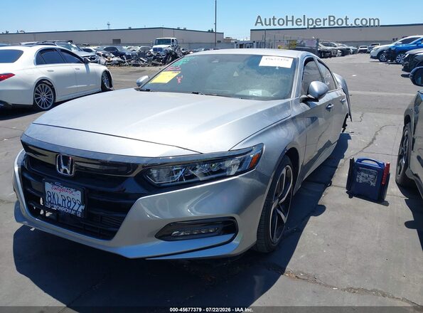 1HGCV2F36KA019176 2019 HONDA ACCORD Серебряный Передняя левая четверть
