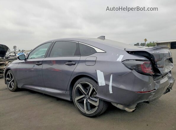1HGCV2F36KA031540 2019 HONDA ACCORD Gray Rear left