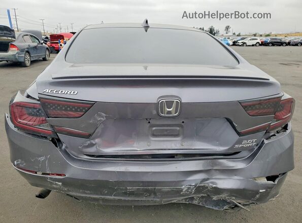 1HGCV2F36KA031540 2019 HONDA ACCORD Gray Rear view