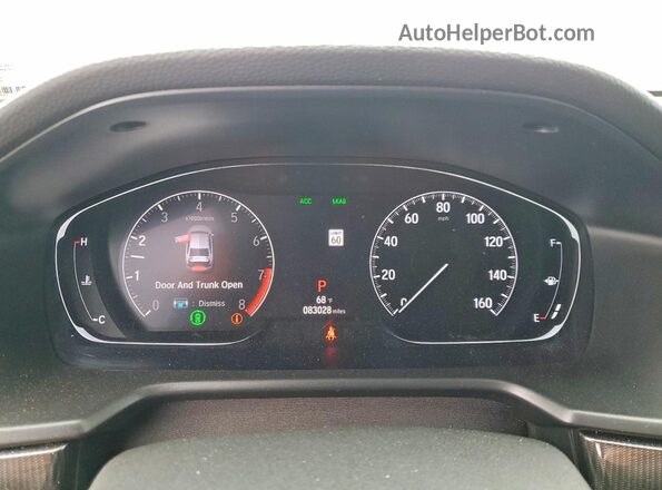1HGCV2F36KA031540 2019 HONDA ACCORD Gray Instrument cluster view