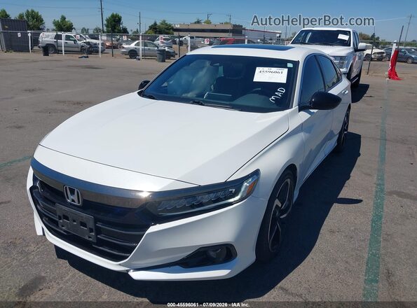 1HGCV2F36MA021724 2021 HONDA ACCORD White წინა მარცხენა ხედი სამი მეოთხედიდან