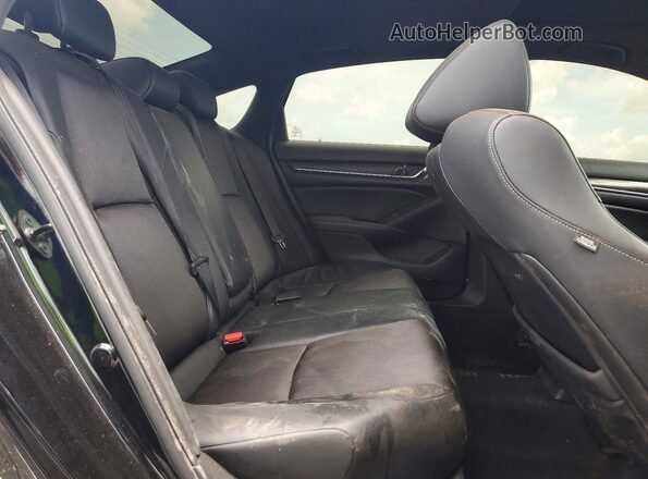 1HGCV2F37JA047373 2018 HONDA ACCORD Black Rear seats view