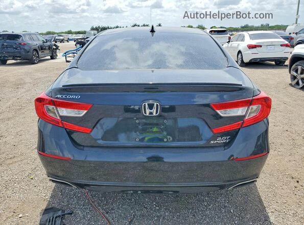 1HGCV2F37JA047373 2018 HONDA ACCORD Black Rear view