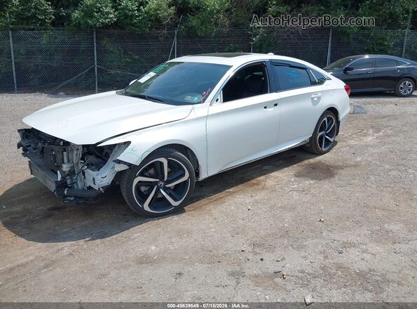 1HGCV2F37JA053335 2018 HONDA ACCORD White Առջևի ձախ երեք քառորդ տեսարան