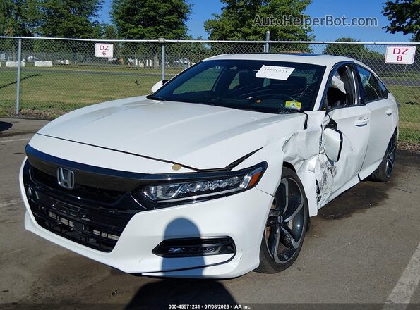 1HGCV2F37KA019428 2019 HONDA ACCORD White წინა მარცხენა ხედი სამი მეოთხედიდან