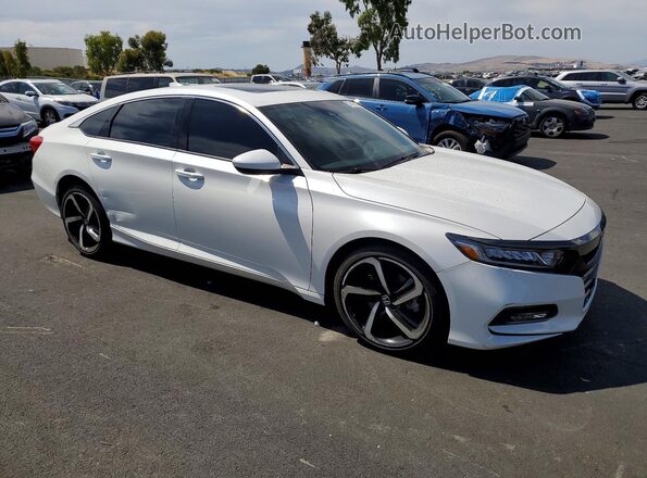 1HGCV2F37KA023074 2019 HONDA ACCORD White Передня права чверть