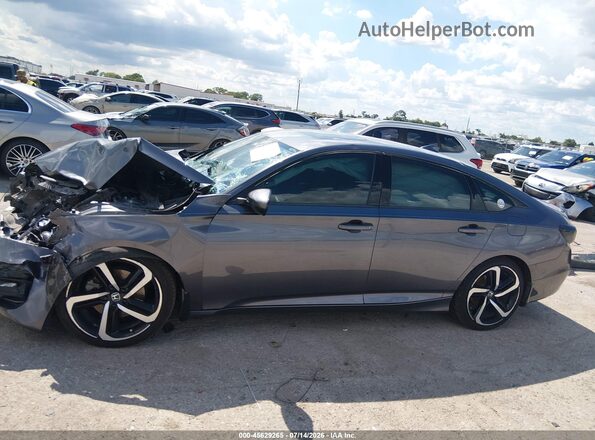 1HGCV2F37KA033524 2019 HONDA ACCORD Gray Սալոնի հետևի տեսք