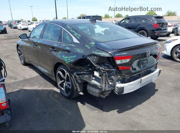 1HGCV2F37MA034076 2021 HONDA ACCORD Black Trasero izquierdo