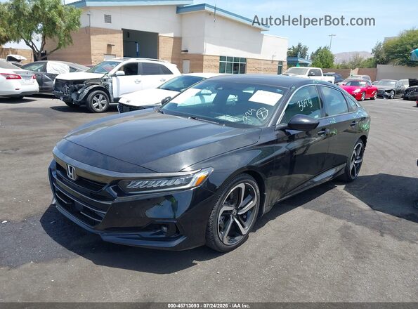1HGCV2F37MA034076 2021 HONDA ACCORD Black Vista tres cuartos delantera izquierda