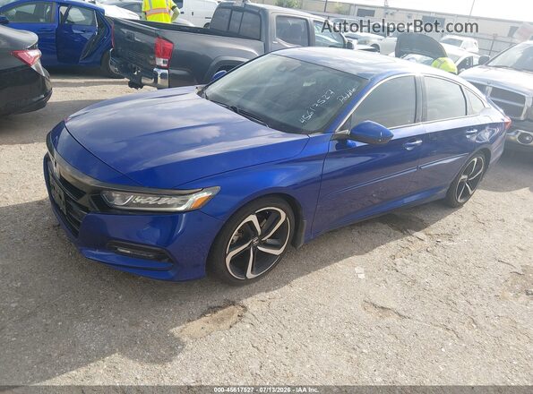 1HGCV2F38KA006641 2019 HONDA ACCORD Blue Առջևի ձախ երեք քառորդ տեսարան