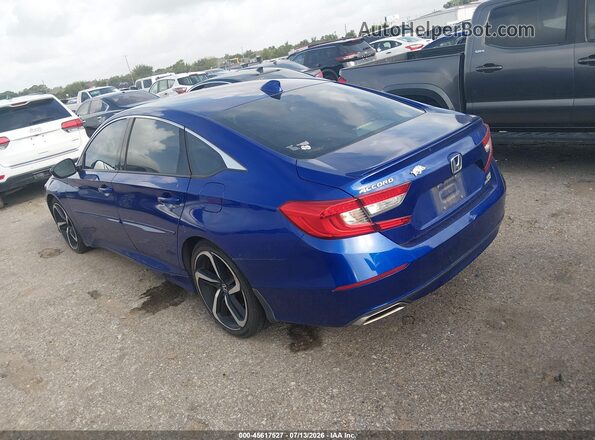 1HGCV2F38KA006641 2019 HONDA ACCORD Blue Հետևի ձախ