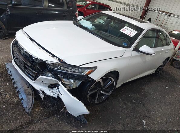 1HGCV2F38LA006723 2020 HONDA ACCORD White წინა მარცხენა ხედი სამი მეოთხედიდან