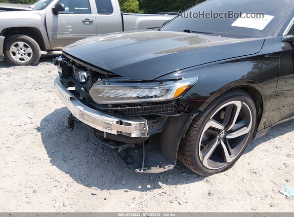 1HGCV2F38MA023264 2021 HONDA ACCORD Black Widok z przodu
