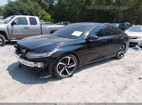 1HGCV2F38MA023264 2021 HONDA ACCORD Black Przód lewy
