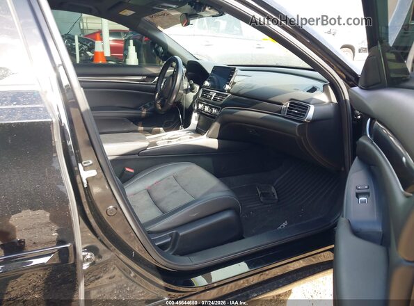 1HGCV2F38NA011956 2022 HONDA ACCORD Black წინა სალონის ხედი