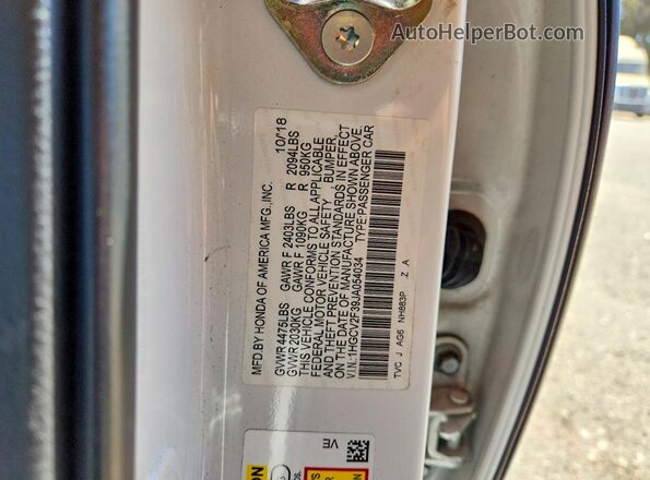 1HGCV2F39JA054034 2018 HONDA ACCORD White Engine compartment view