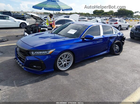 1HGCV2F39LA007752 2020 HONDA ACCORD Blue Առջևի ձախ երեք քառորդ տեսարան