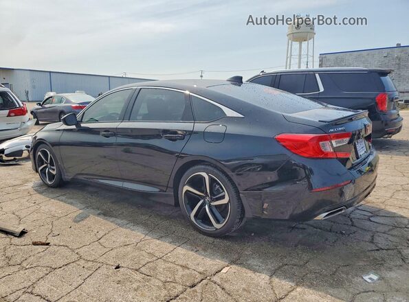 1HGCV2F39MA028683 2021 HONDA ACCORD Black Rear left