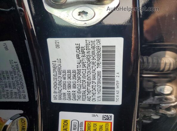 1HGCV2F39MA028683 2021 HONDA ACCORD Black Engine compartment view
