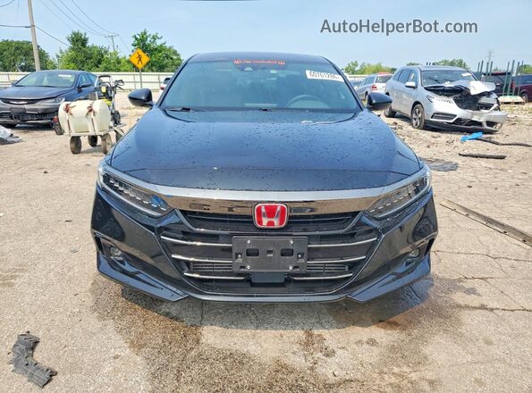 1HGCV2F39MA028683 2021 HONDA ACCORD Black Front view