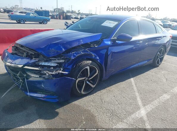 1HGCV2F3XJA021463 2018 HONDA ACCORD Blue წინა მარცხენა ხედი სამი მეოთხედიდან