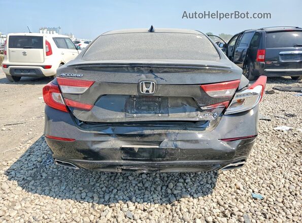 1HGCV2F3XJA031796 2018 HONDA ACCORD Black Հետևի տեսք