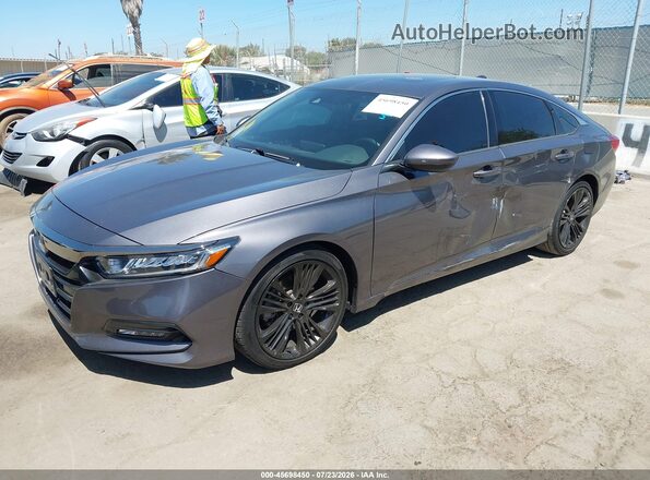 1HGCV2F3XJA039333 2018 HONDA ACCORD Gray Front left