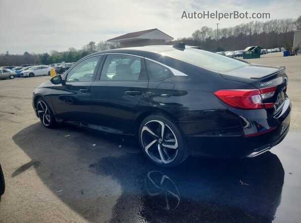 1HGCV2F3XKA005927 2019 HONDA ACCORD Black Trasero izquierdo