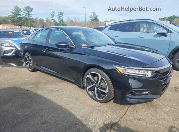 1HGCV2F3XKA005927 2019 HONDA ACCORD Black Delantero derecho