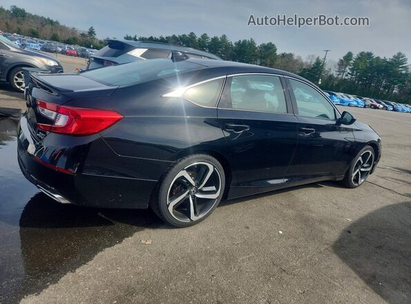 1HGCV2F3XKA005927 2019 HONDA ACCORD Black Trasero derecho