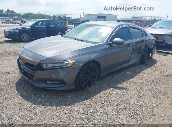1HGCV2F3XKA013770 2019 HONDA ACCORD Gray Передня ліва чверть