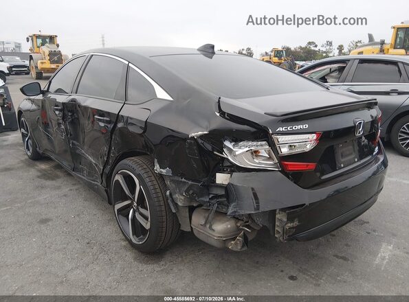 1HGCV2F3XKA021349 2019 HONDA ACCORD Черный Задняя левая четверть
