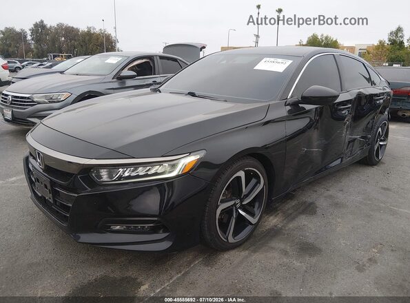 1HGCV2F3XKA021349 2019 HONDA ACCORD Черный Передняя левая четверть