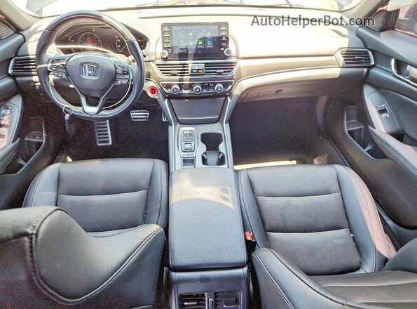 1HGCV2F3XKA030732 2019 HONDA ACCORD Black Առջևի վահանակի տեսք