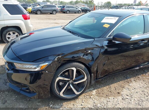 1HGCV2F3XNA004409 2022 HONDA ACCORD Black წინა ხედი