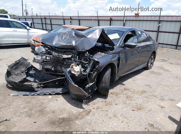 1HGCV2F53JA024335 2018 HONDA ACCORD Gray Առջևի ձախ երեք քառորդ տեսարան
