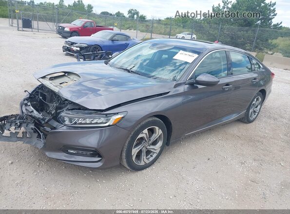 1HGCV2F55KA016450 2019 HONDA ACCORD Gray წინა მარცხენა ხედი სამი მეოთხედიდან