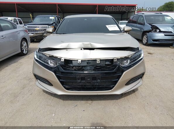 1HGCV2F60JA037620 2018 HONDA ACCORD Бежевый Вид спереди