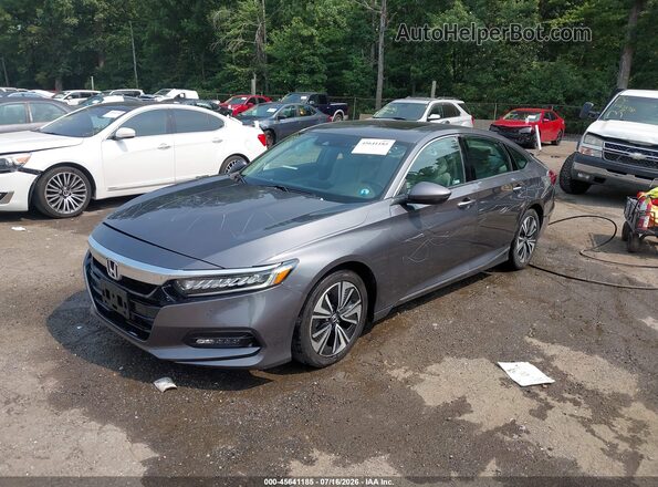 1HGCV2F91JA003129 2018 HONDA ACCORD Gray Առջևի ձախ երեք քառորդ տեսարան